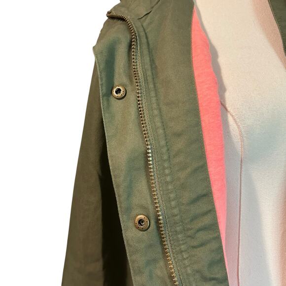 Cat & Jack Kids Jacket SZ L 10-12 Khaki Green Long Sleeve Lined Hooded  Utility - Picture 12 of 13